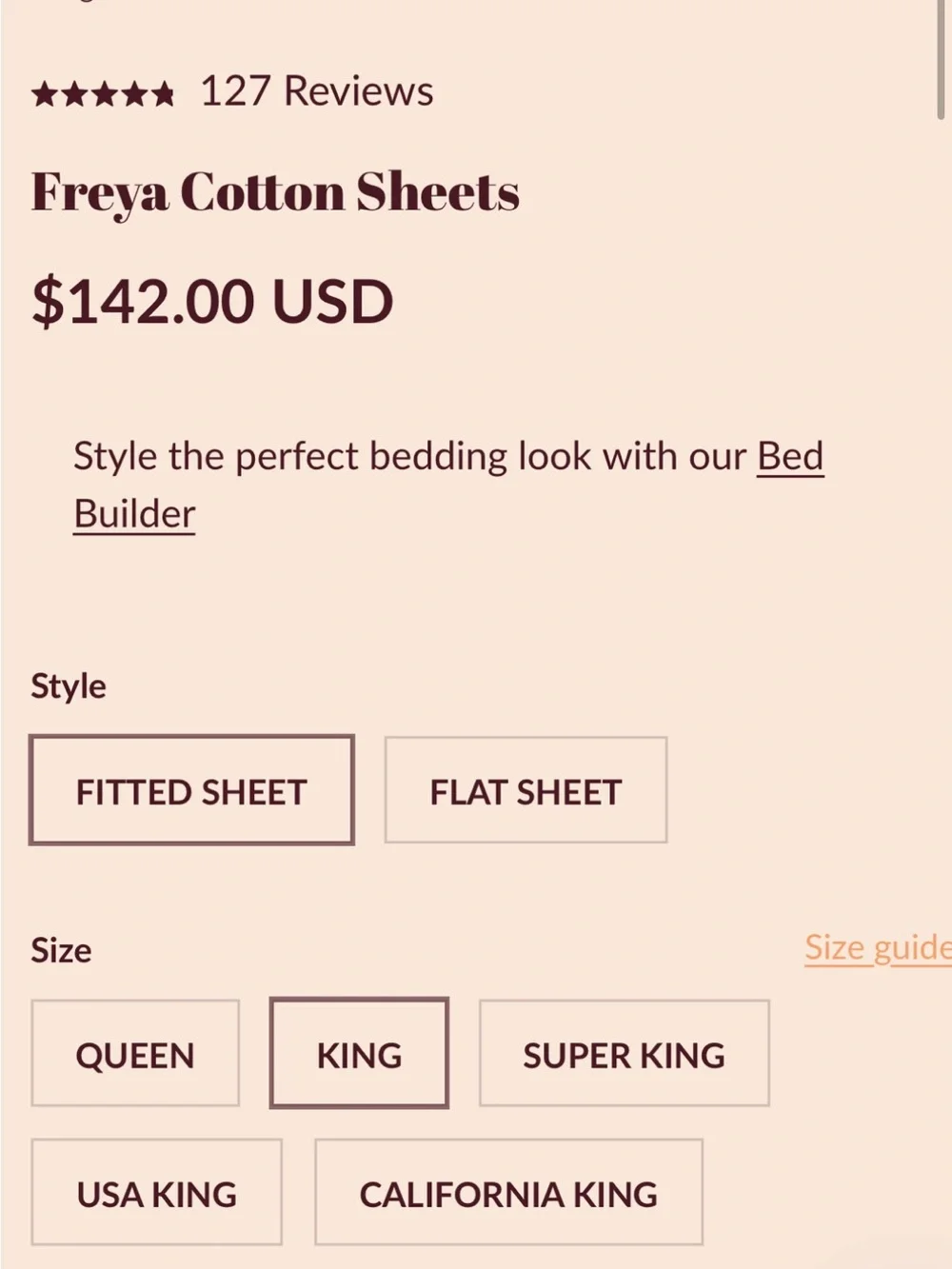 Sage x Clare Freya Organic Cotton Fitted Sheet, King